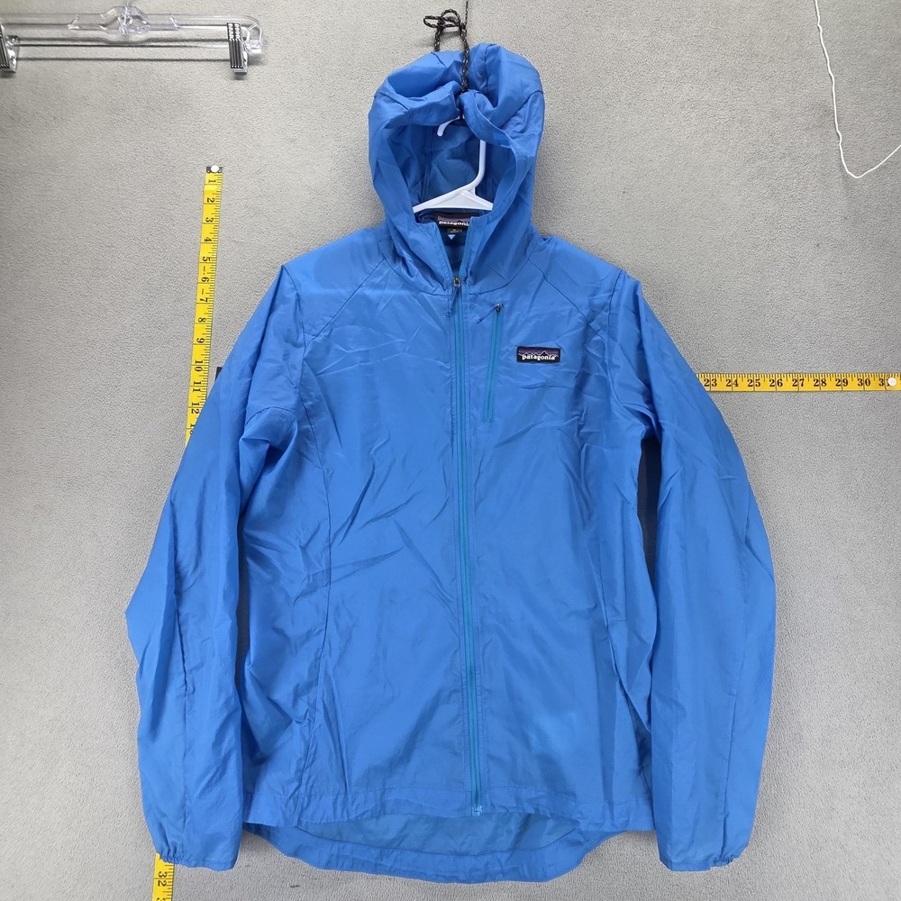 Patagonia Jacket Womens M Blue Hooded Houdini Lightweight Nylon